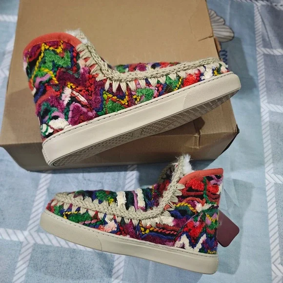 Mou Eskimo Ethnic Style Round Toe Snow Boots